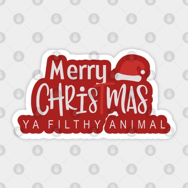 Merry Christmas ya filthy animal-christmas Sticker by Oosters